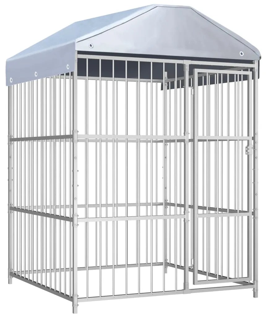vidaXL Κλουβί Σκύλου Εξωτερικού Χώρου 150 x 150 x 200 εκ. με Στέγαστρο