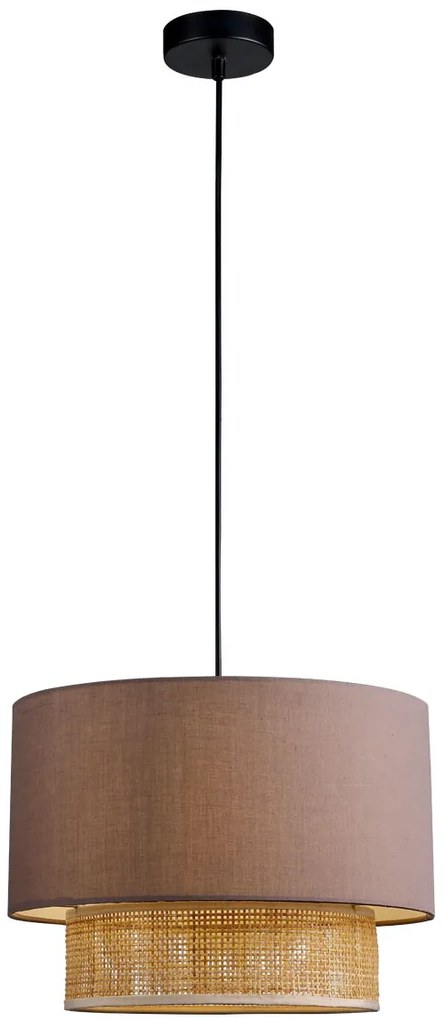 Φωτιστικό Κρεμαστό Μονόφωτο 1xE27 D340x H1500mm Ύφασμα-Ράταν Viokef Rika 4305900