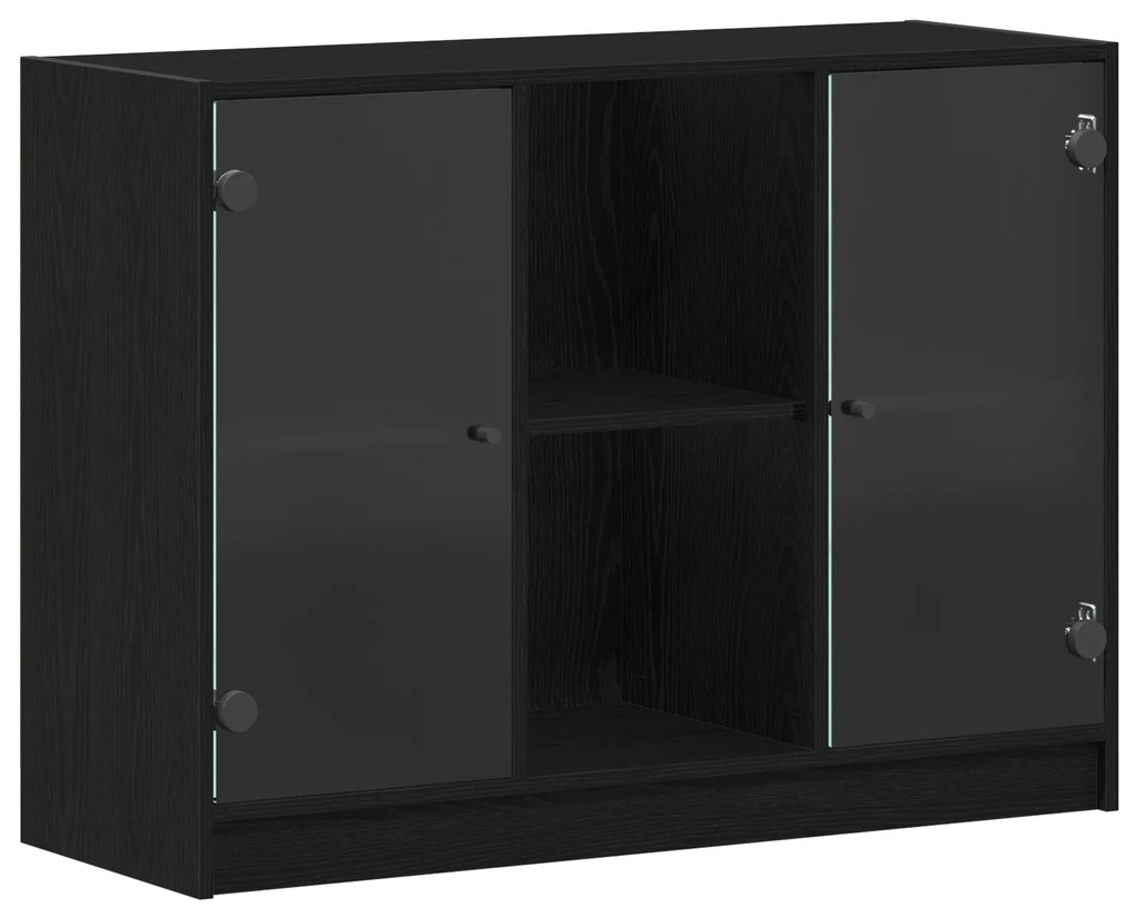 vidaXL Μπουφέ Μαύρο Δρυς 102x37x75,5 εκ Κατασκευασμένο Ξύλο