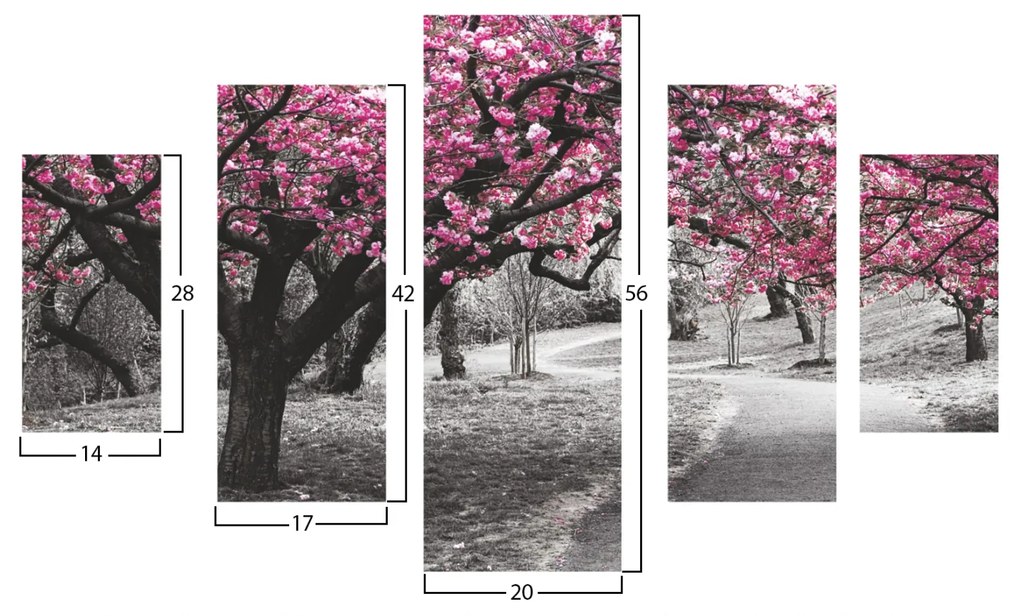 ΠΙΝΑΚΑΣ ΠΕΝΤΑΠΤΥΧΟ MDF BLOOMING TREE 82Χ56x3 HM7207.04 (1 Τεμμάχια)