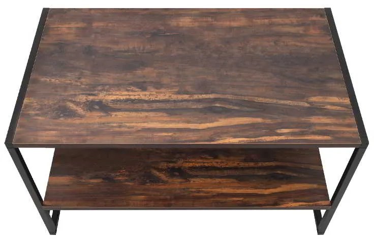 Τραπεζάκι σαλονιού Giza Megapap χρώμα rustic καρυδί 90,2x50,3x50,4εκ.