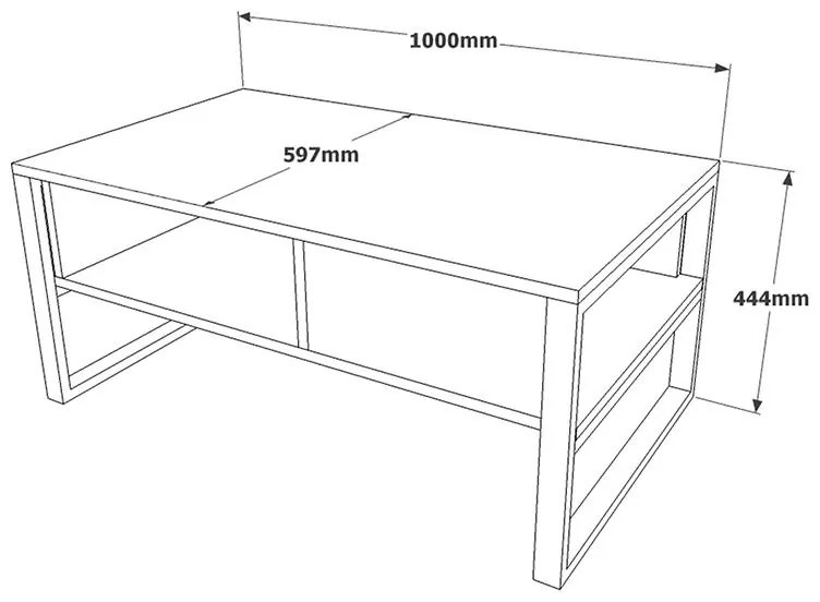 Τραπέζι σαλονιού Honora oak-μαύρο 100x60x44,5εκ 100x60x44.5 εκ.