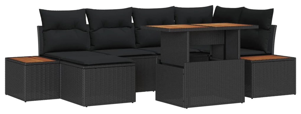 Σέτ φαγητού για κήπο με μαξιλάρι 7 pcs Μαύρο και Καφέ