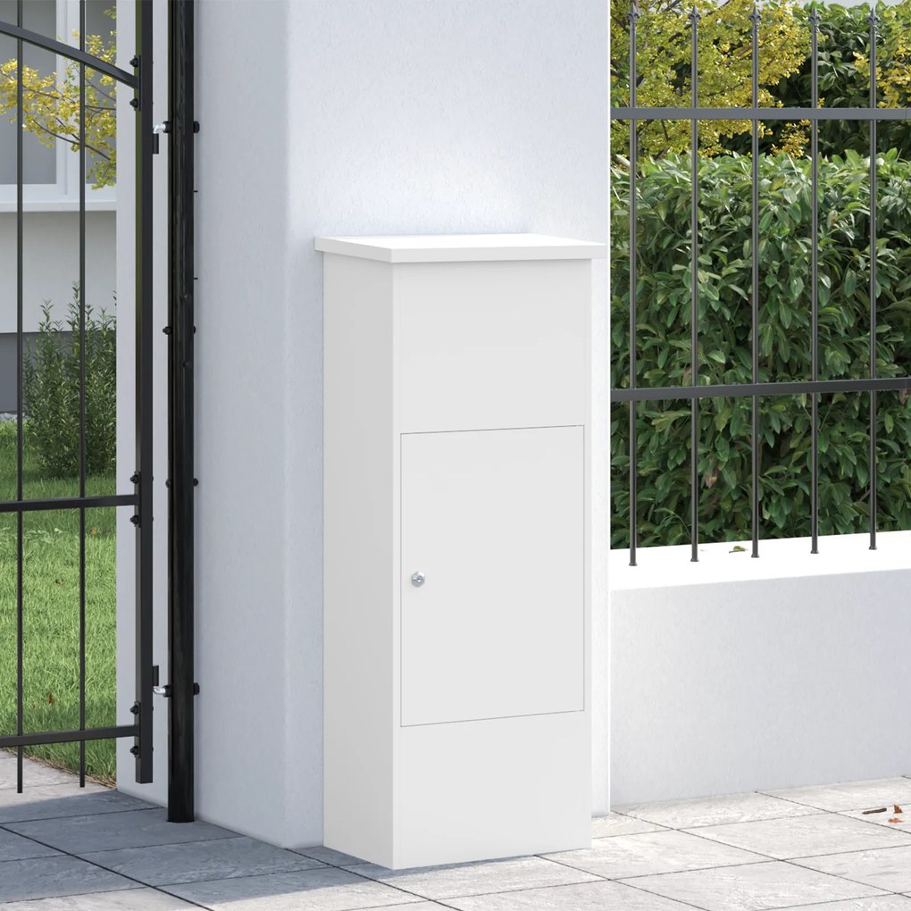 vidaXL Θυρίδα Πακέτων Λευκό 44.5 x 29 x 110.5 εκ Ατσάλι