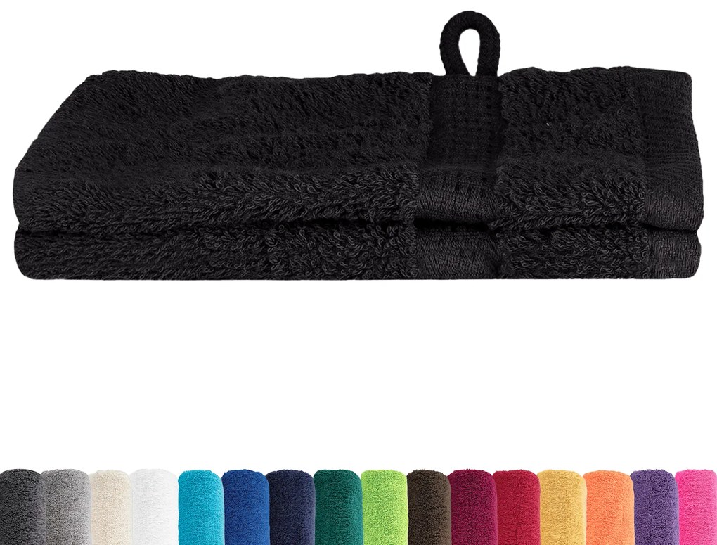 vidaXL Πετσέτες 2 pcs Μαύρο 15 x 21 cm Βαμβάκι