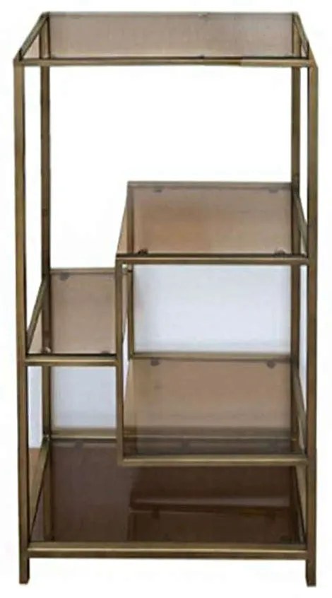 Ραφιέρα Loft Γυαλί-Μέταλλο Χρυσό-Μπρονζέ 60x100 εκ. 60x30x100εκ - Χρυσό