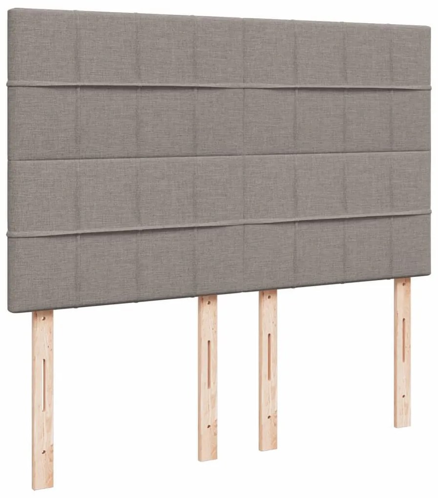 Κρεβάτι Boxspring με Στρώμα Taupe 160x200 εκ. Υφασμάτινο - Μπεζ-Γκρι