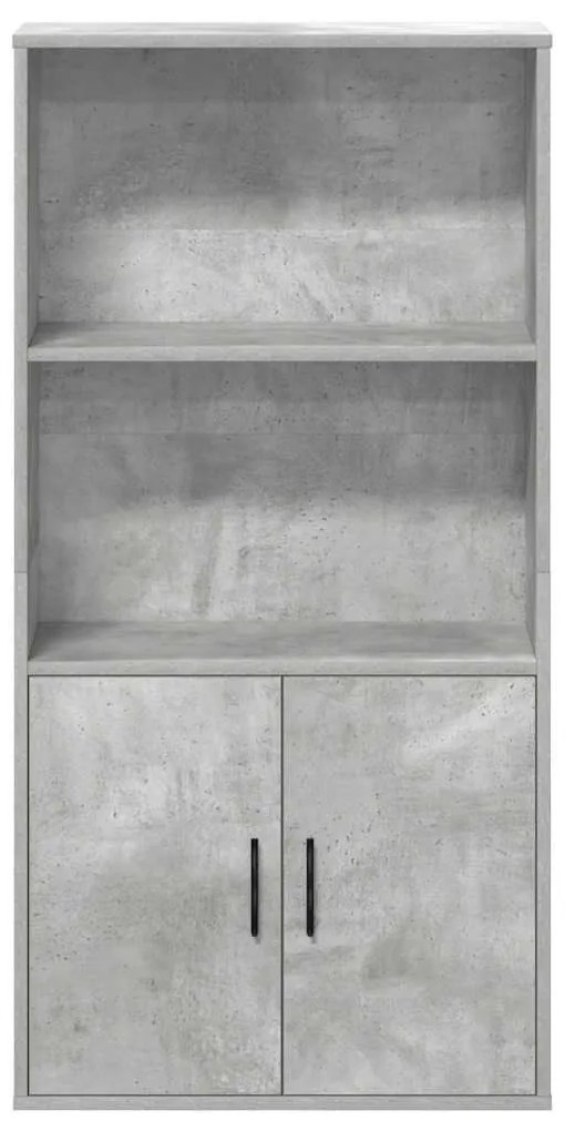 Βιβλιοθήκη Γκρι Σκυροδέματος 60x24x120 εκ. Επεξεργ. Ξύλο - Γκρι