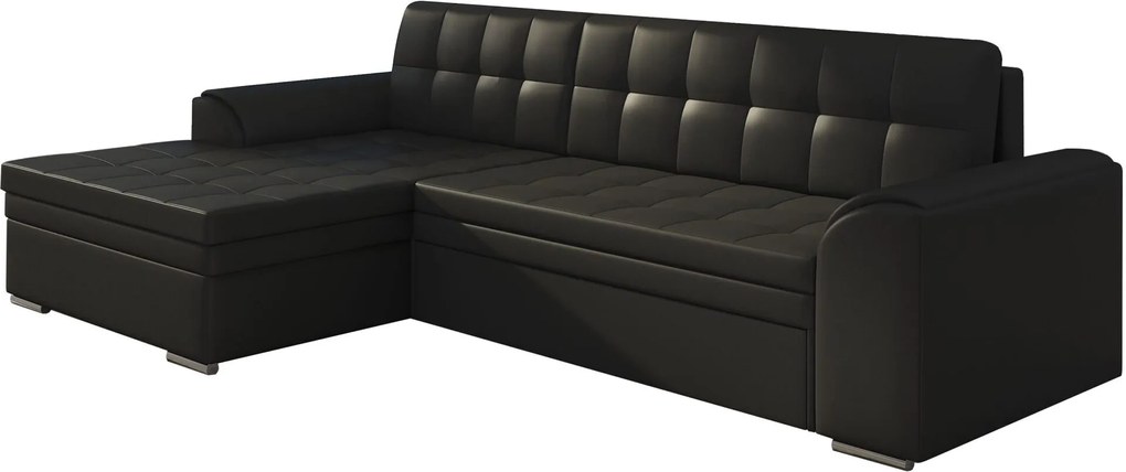 Γωνιακός καναπές Comfort-Αριστερή-Μαύρο - 270.00Χ165.00Χ80.00cm