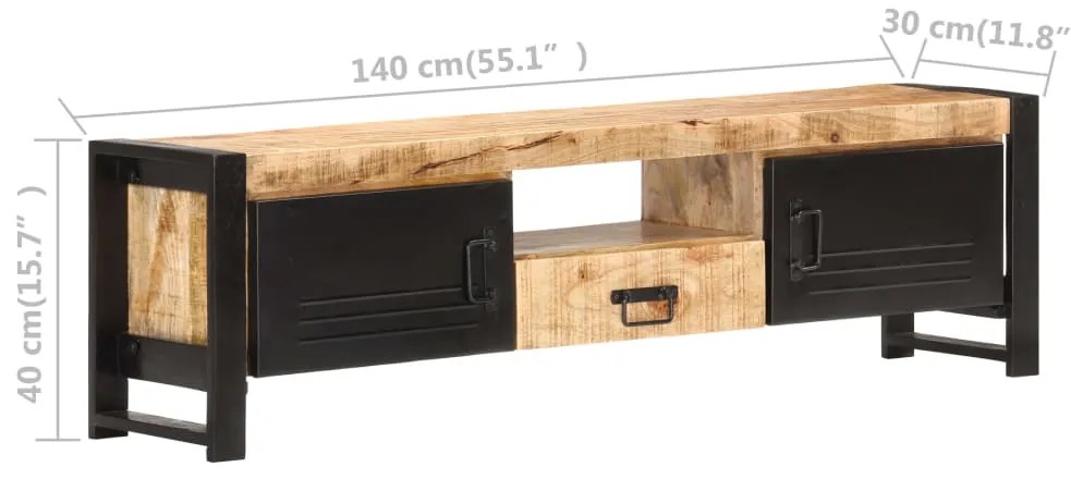vidaXL Έπιπλο Τηλεόρασης 140 x 30 x 40 εκ. από Ακατέργαστο Ξύλο Μάνγκο