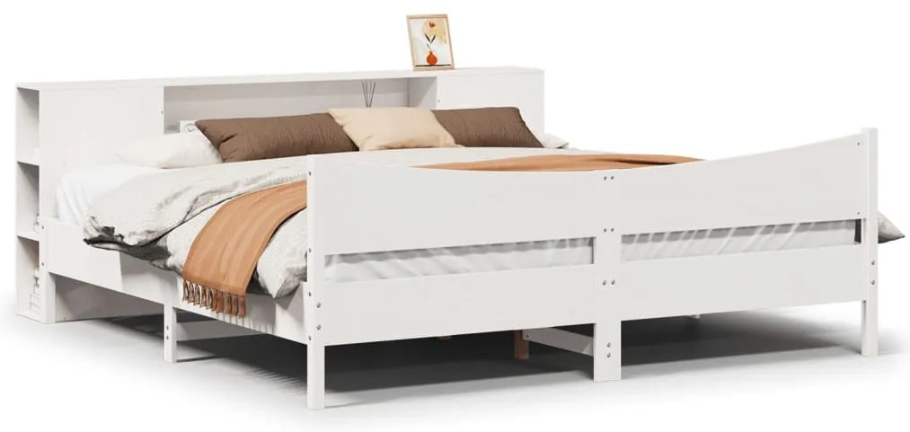 vidaXL Σκελετός Κρεβ. Χωρίς Στρώμα Λευκό 180x200 εκ Μασίφ Πεύκο