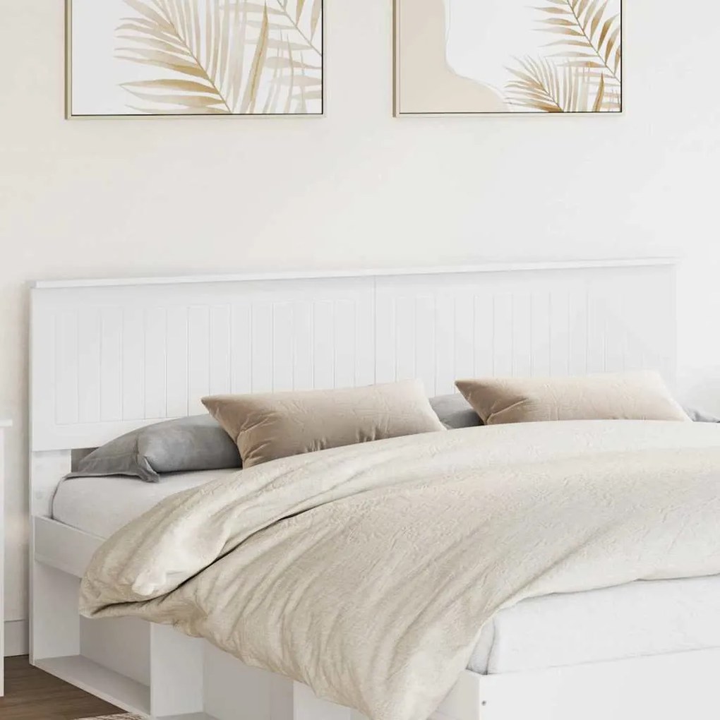 vidaXL Κεφαλάρι με κεφαλάρι Λευκό 180 cm Επεξεργασμένο ξύλο