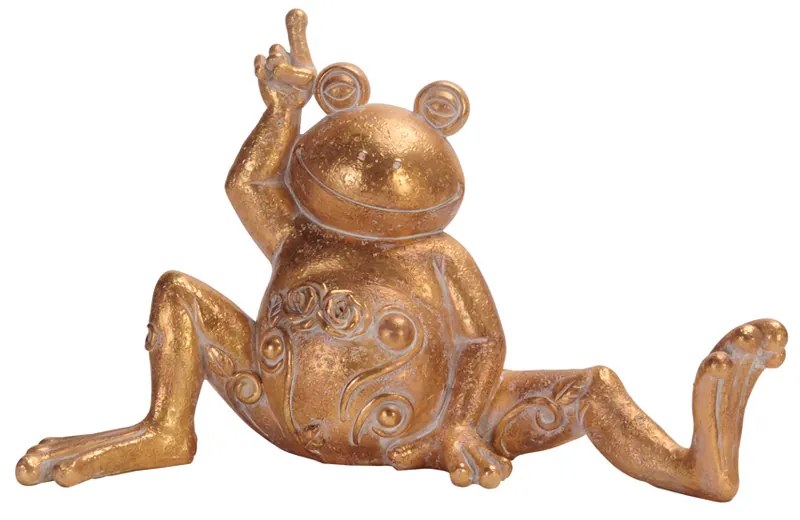 YOGA FROG 2 DECO ΒΑΤΡΑΧΟΣ POLYRESIN ΧΡΥΣΟ 32,3x14,1xH20,2cm - 022499 - 022499