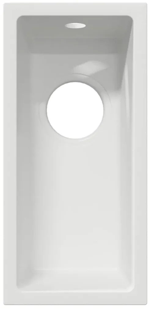 vidaXL Σιντρινο κουζίνας Λευκό 21 x 44 x 14 εκ. Γρανίτης