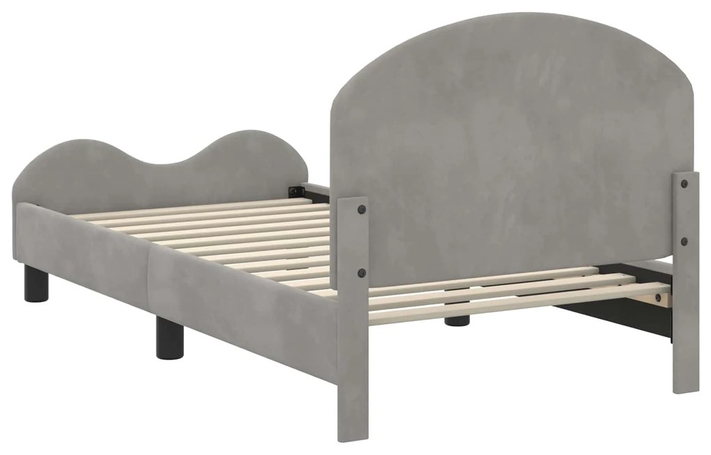 vidaXL Κρεβάτι Παιδικής Κρεβατοκάμαρας με Κεφαλάκι Ανοιχτό γκρι