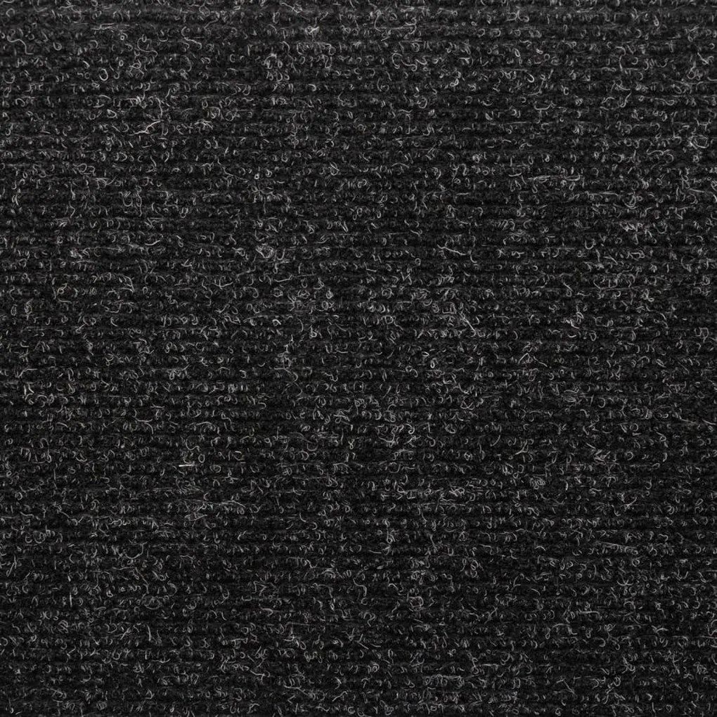 vidaXL Πατάκια Σκαλιών Αυτοκόλλητα 10 τεμ. 65x21x4 εκ. Μαύρα Ορθογώνια Άκρη