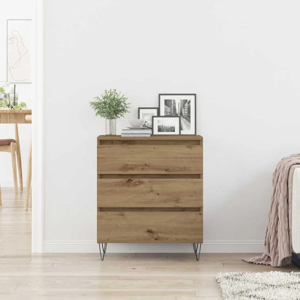 vidaXL Πλαϊνό γραφείο artisan δρυς 60 x 35 x 70 cm Επεξεργασμένο ξύλο