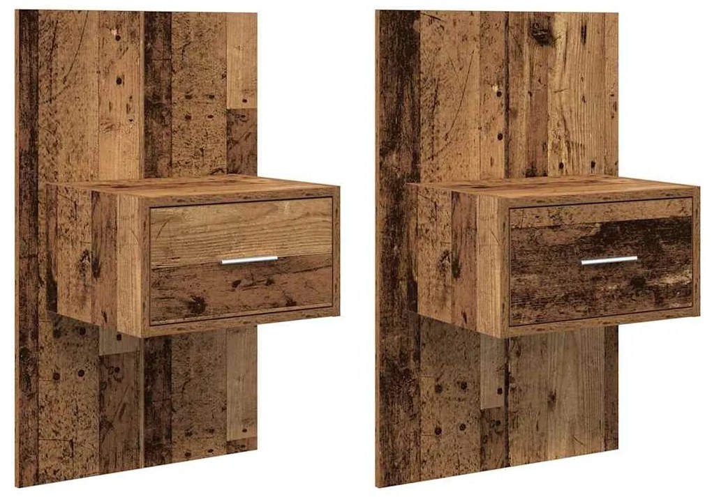 vidaXL Ντουλάπι κρεβατιού 2 pcs Παλαιό ξύλο 48.5 x 32.5 x 80 εκ