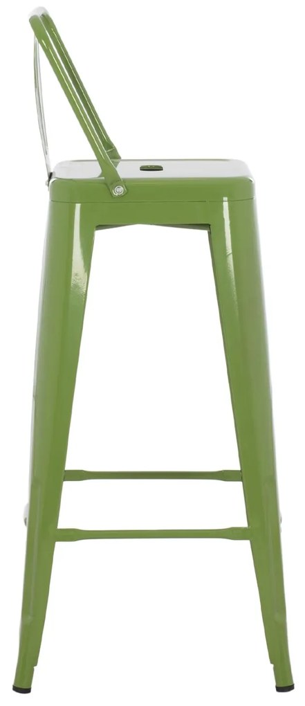Σκαμπό μπάρ με πλάτη Melita-Pro Μεταλλικό Light Olive Green 42x42x100Υ εκ. 42x42x100 εκ.