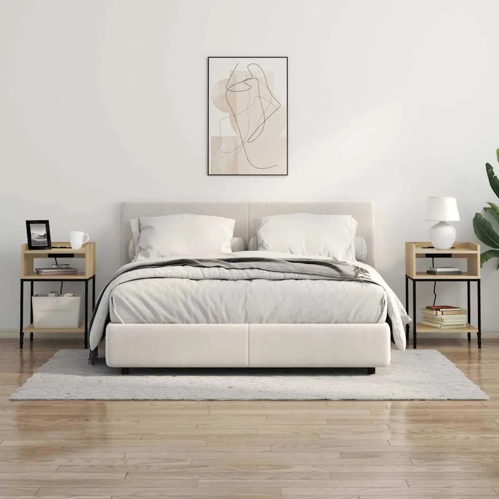 vidaXL Κομοδίνο με ράφι Sonoma Δρυς 40 x 40 x 61 εκ Επεξεργασμένο ξύλο