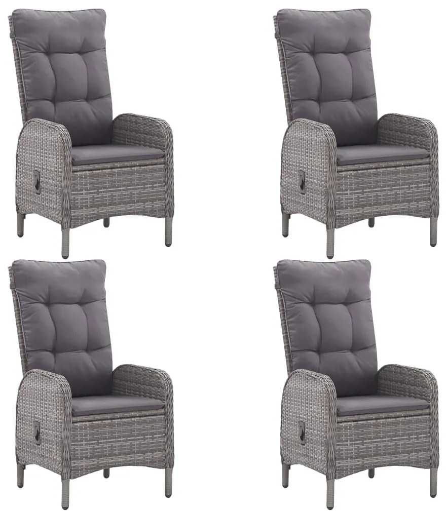 vidaXL Σετ Τραπεζαρίας Κήπου 5 Τεμαχίων Γκρι