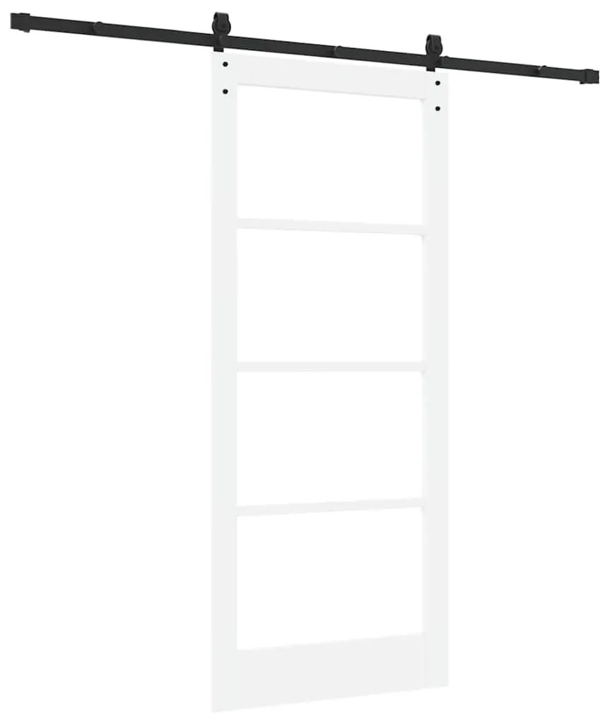 vidaXL Συρόμενη Πόρτα Λευκό 86 x 198.5 cm Ξύλο και μέταλλο