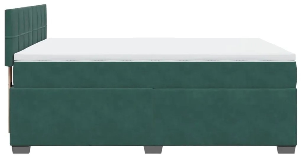 ΚΡΕΒΑΤΙ BOXSPRING ΜΕ ΣΤΡΩΜΑ ΣΚΟΥΡΟ ΠΡΑΣΙΝΟ 140X190ΕΚ. ΒΕΛΟΥΔΙΝΟ 3288609