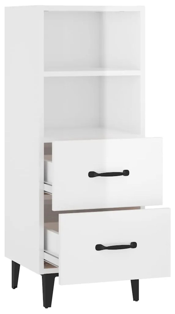 vidaXL Ντουλάπι Γυαλιστερό Λευκό 34,5x34x90 εκ. Επεξεργασμένο Ξύλο