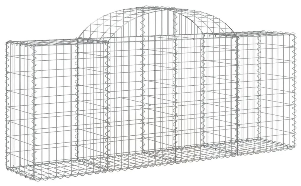 vidaXL Συρματοκιβώτια Τοξωτά 8 τεμ. 200x50x80/100 εκ. Γαλβαν. Ατσάλι