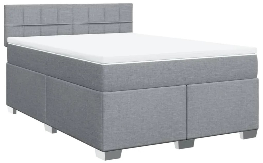 ΚΡΕΒΑΤΙ BOXSPRING ΜΕ ΣΤΡΩΜΑ ΑΝΟΙΧΤΟ ΓΚΡΙ 140X200 ΕΚ. ΥΦΑΣΜΑΤΙΝΟ 3285911