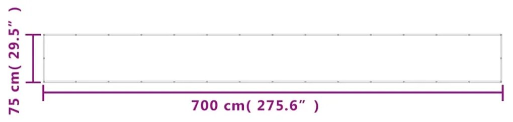 vidaXL Διαχωριστικό Βεράντας Μαύρο 75x700εκ 100% Πολ. Ύφασμα Oxford