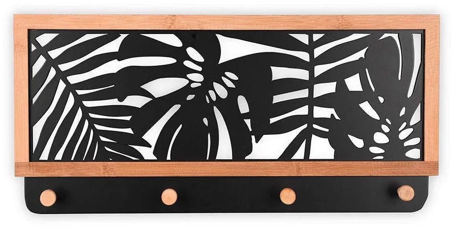 Κρεμάστρα Τοίχου Jutta 1560102 47x21x4,5cm Natural-Black Mirrors &amp; More Ξυλο