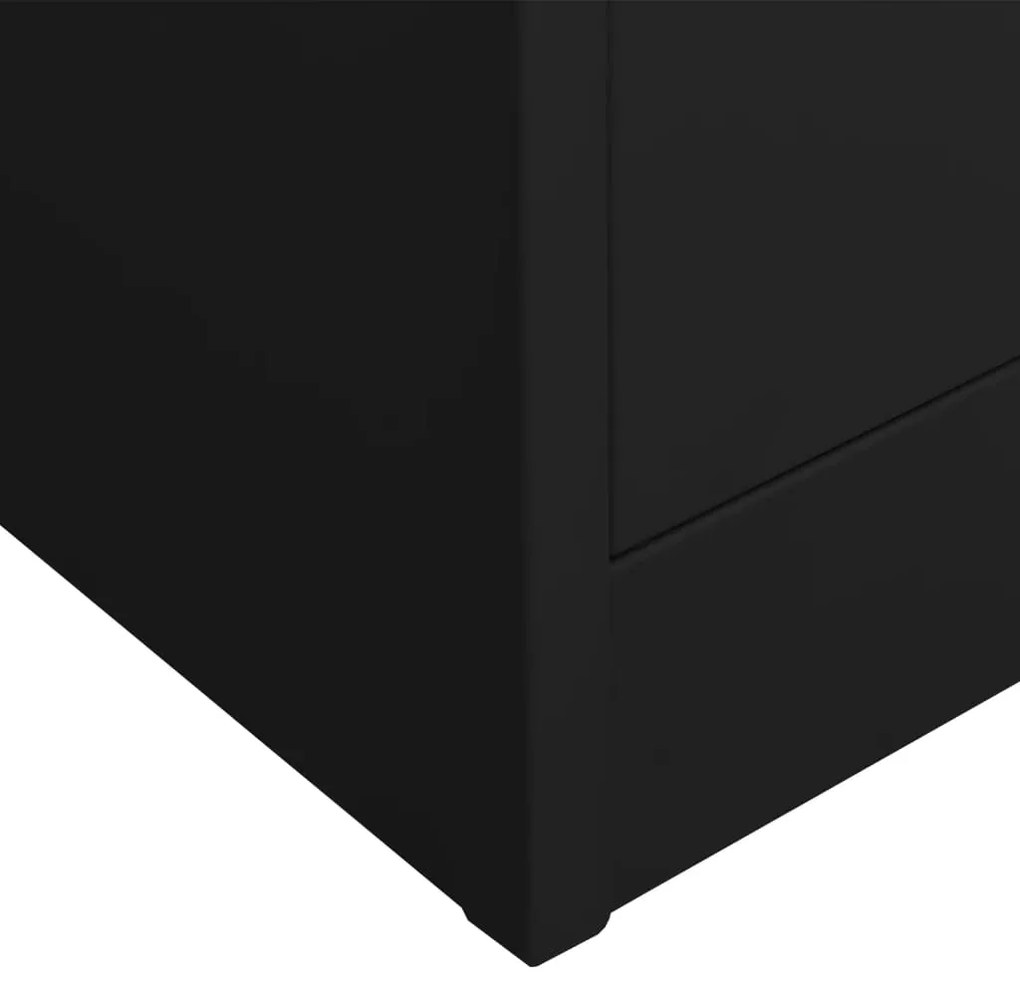 vidaXL Ντουλάπα Γραφείου 90 x 40 x 180 εκ. Μαύρη Ατσάλινη
