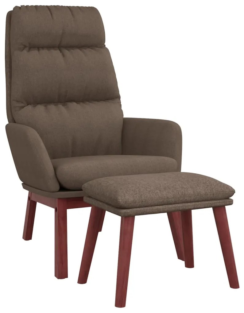 vidaXL Πολυθρόνα Relax Taupe Υφασμάτινη με Σκαμπό