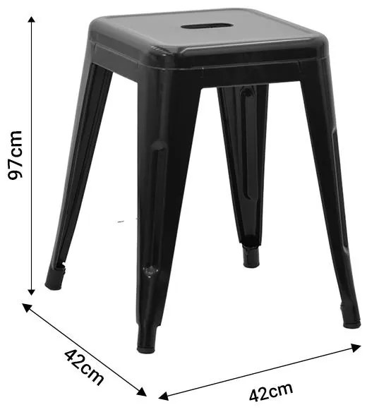 Σκαμπό Utopia μέταλλο μαύρο 30x30x45εκ 30x30x45 εκ.