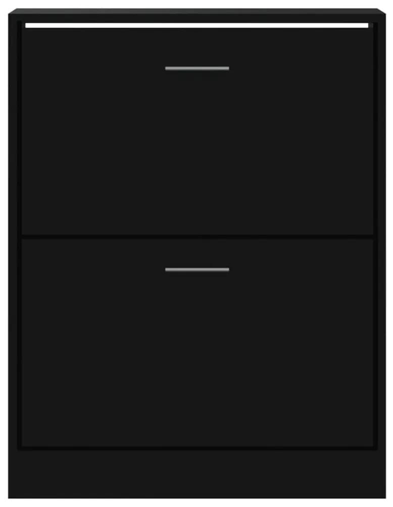Παπουτσοθήκη Μαύρη 63x24x81 εκ. από Επεξεργασμένο Ξύλο - Μαύρο