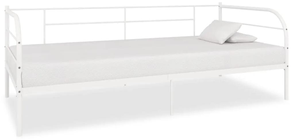 284672 vidaXL Πλαίσιο για Καναπέ - Κρεβάτι Λευκό 90 x 200 εκ. Μεταλλικό Λευκό, 1 Τεμάχιο