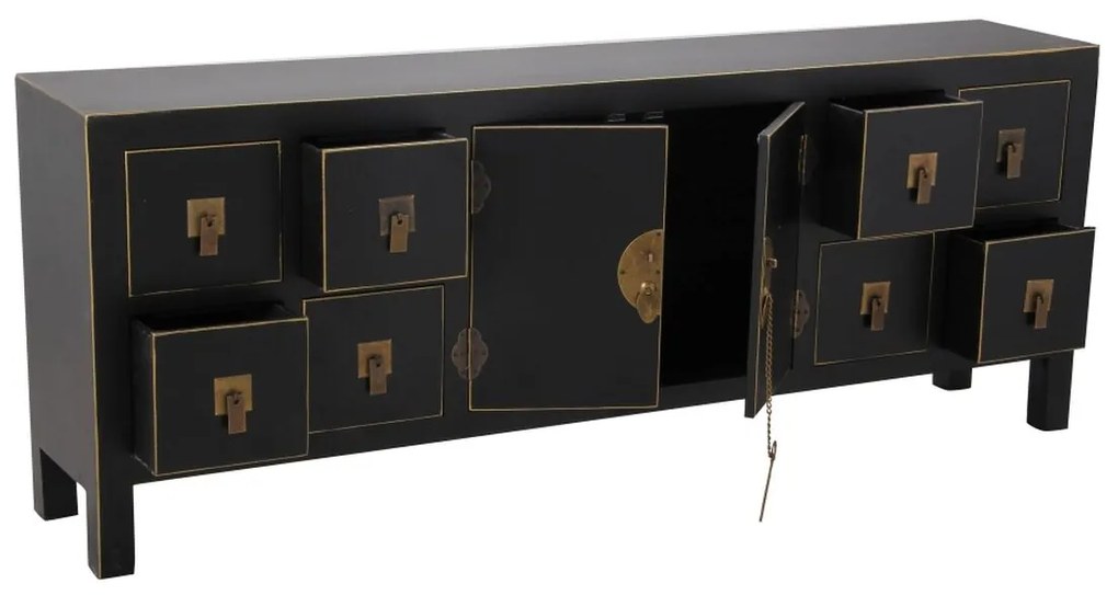 Τηλεόραση ORIENTE 130 x 24 x 50,5 cm Μαύρο Χρυσό Ξύλο