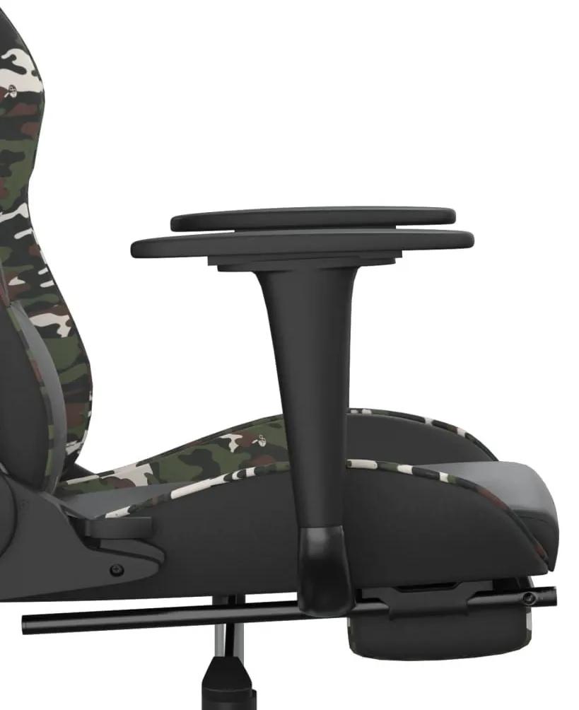 Καρέκλα Gaming Μασάζ Υποπόδιο Μαύρος Παραλλαγή Συνθετικό Δέρμα - Πράσινο