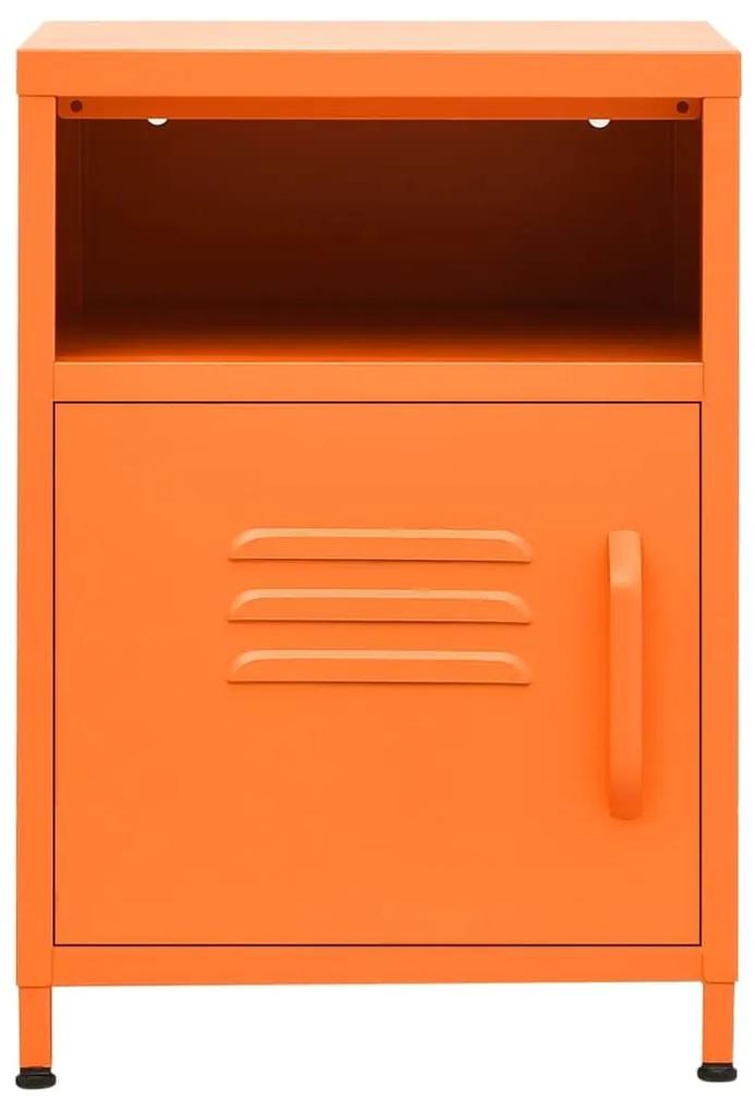 Κομοδίνα 2 τεμ. Πορτοκαλί 35 x 35 x 51 εκ. Ατσάλινα - Πορτοκαλί