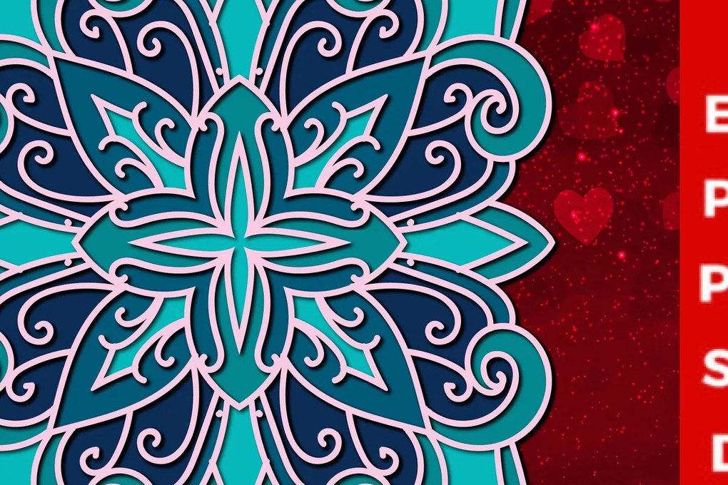 Σετ των 2 Intra απο ξύλο plywood 3mm-4mm πάχος 3d Πολυεπίπεδο περικοπής Mandala Δίασταση 30x30 cm INTRAFABR-23139160