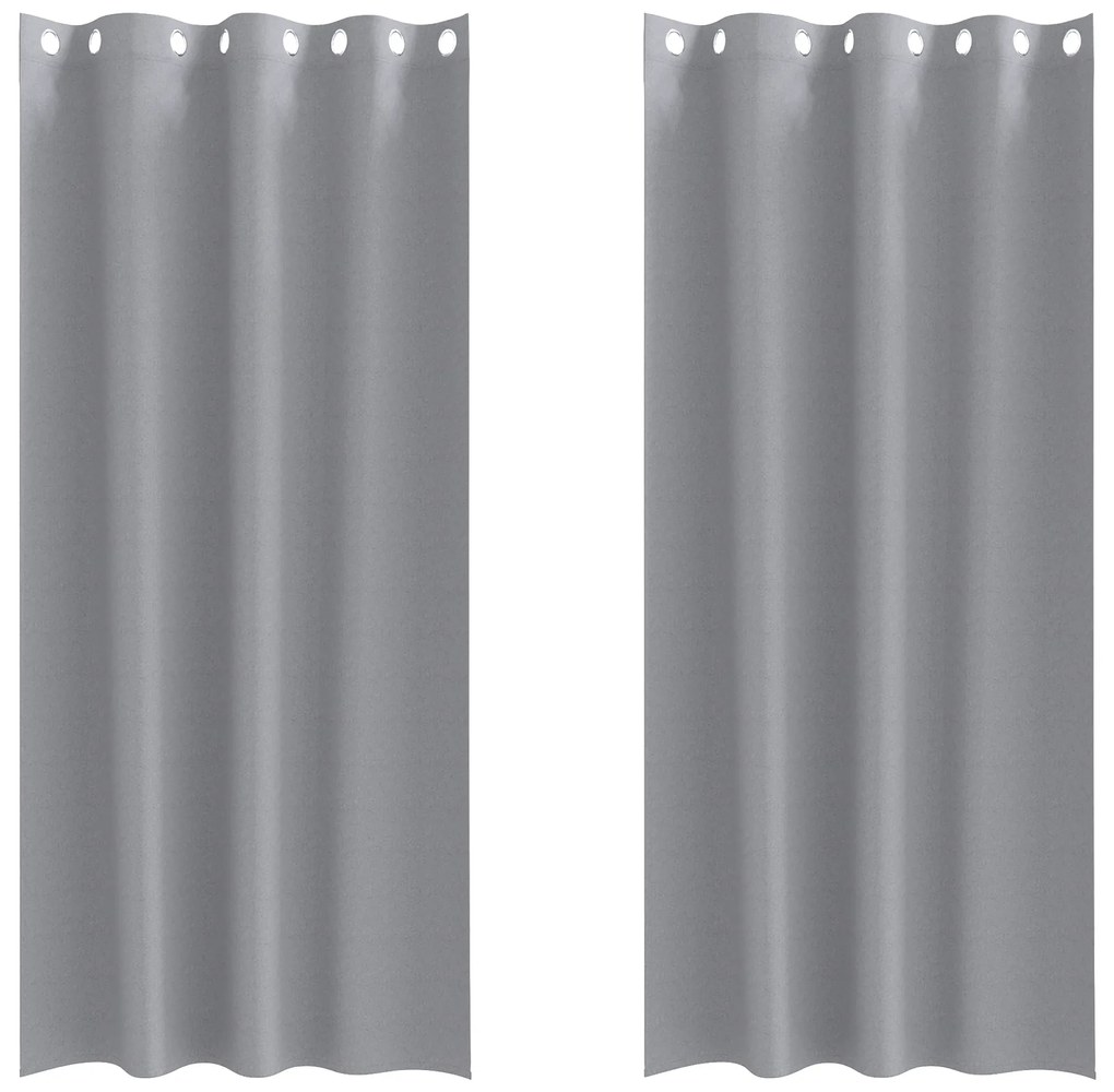 vidaXL Κουρτίνες 2 pcs Ανοιχτό γκρι 225 x 140 εκ. Πολυεστέρας