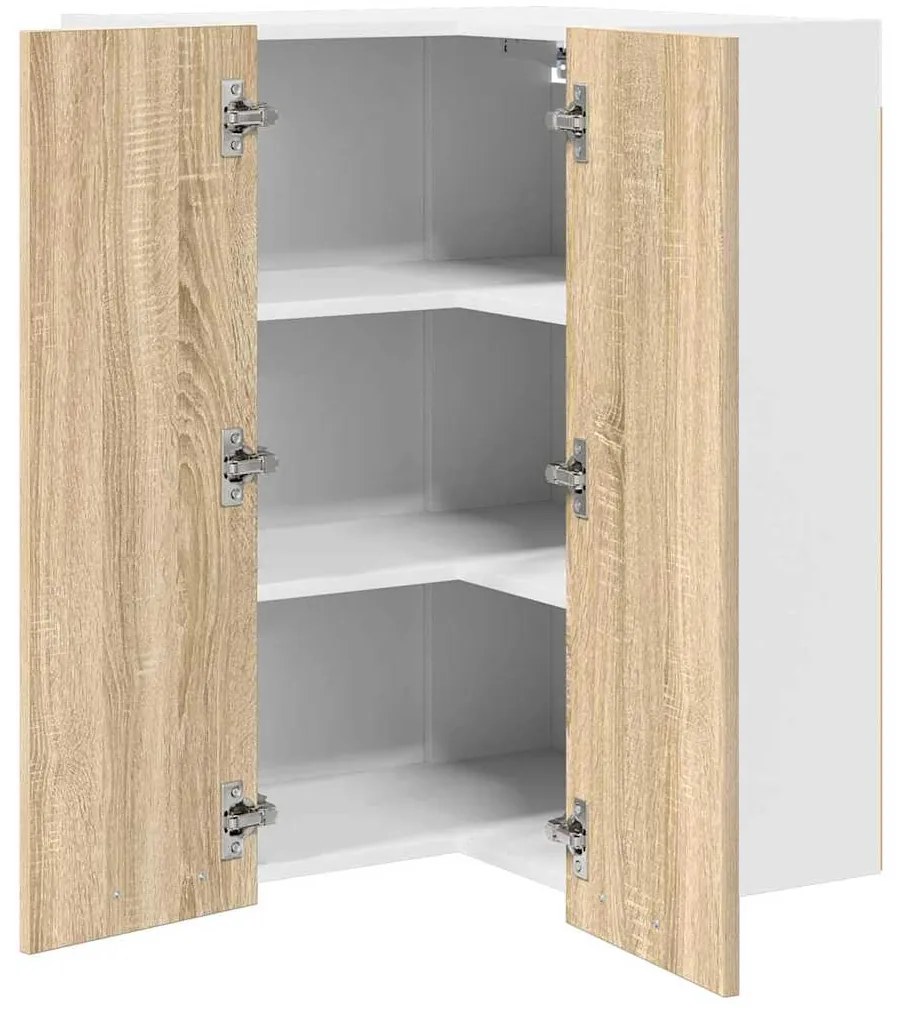 vidaXL Κρεμαστό ντουλάπι Riga Σομόνα Δρυς και Λευκό 57 x 57 x 80 εκ.