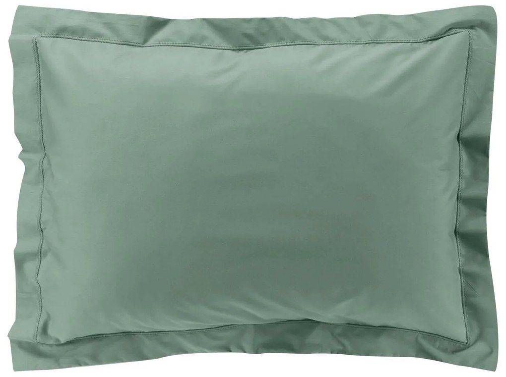 Μαξιλαροθήκη Percaline Douceur d'intérieur από βαμβάκι περκάλι 78TC, με ραφή Oxford και διαστάσεις 50x70cm - Lime Green