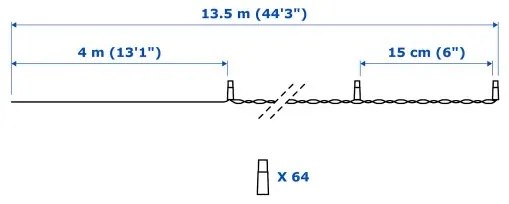 LEDLJUS γιρλάντα φωτισμού LED, 64 λαμπτ. εξωτερικού χώρου 803.574.30