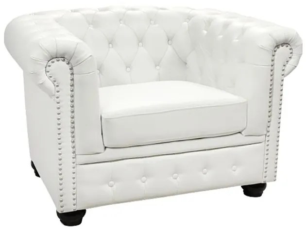 ΠΟΛΥΘΡΟΝΑ T.CHESTERFIELD HM3011.02 ΤΕΧΝΟΔΕΡΜΑ ΛΕΥΚΟ ΜΑΤ 110x90x73 εκ. - HM3011.02