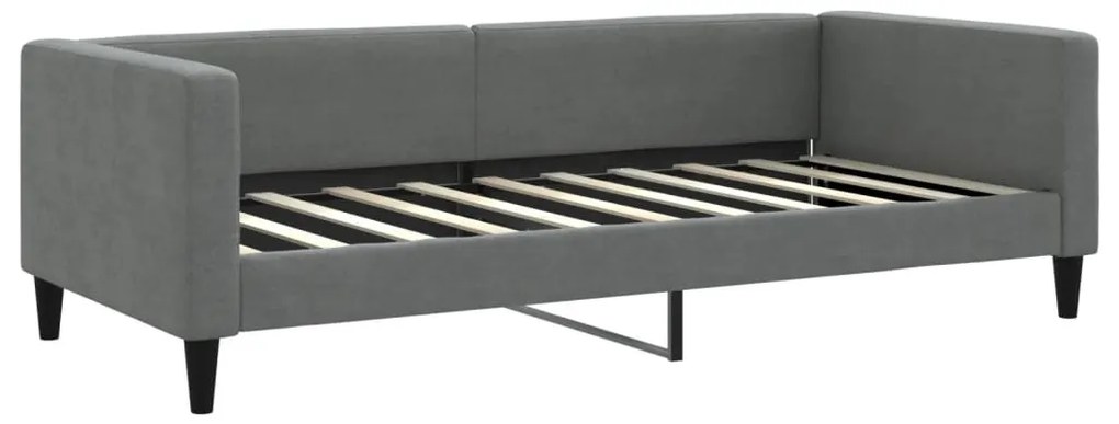 vidaXL Καναπές Κρεβάτι Συρόμενος Σκούρο γκρι 90x190 εκ Ύφασμα Στρώματα