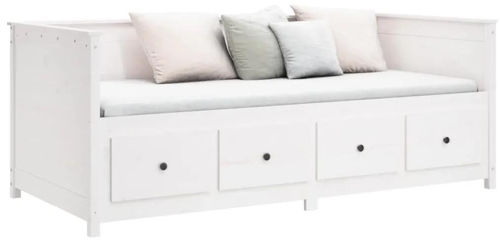 820387 Καναπές Κρεβάτι άσπρο 100 x 200εκ. από Μασίφ Ξύλο Πεύκου - Λευκό