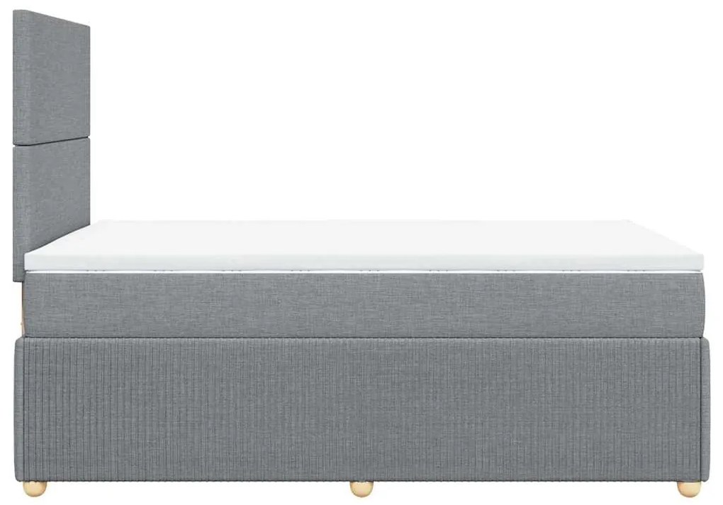 vidaXL Κρεβάτι Boxspring με Στρώμα Ανοιχτό Γκρι 120x200 εκ. Υφασμάτινο