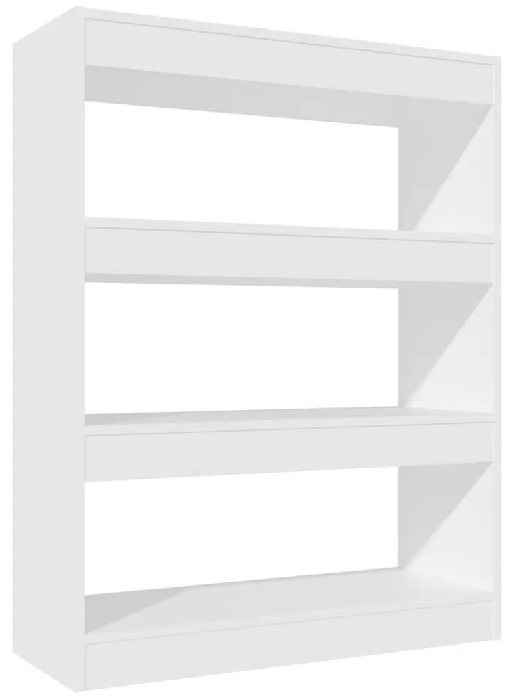 Βιβλιοθήκη/Διαχωρ. Χώρου Λευκό 80x30x103 εκ. Επεξεργασμένο Ξύλο - Λευκό
